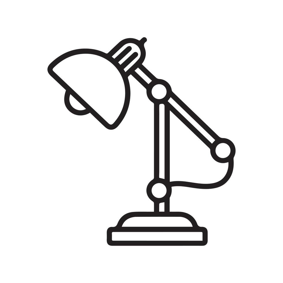 Table lamp light icon outline bright bulb design. vector