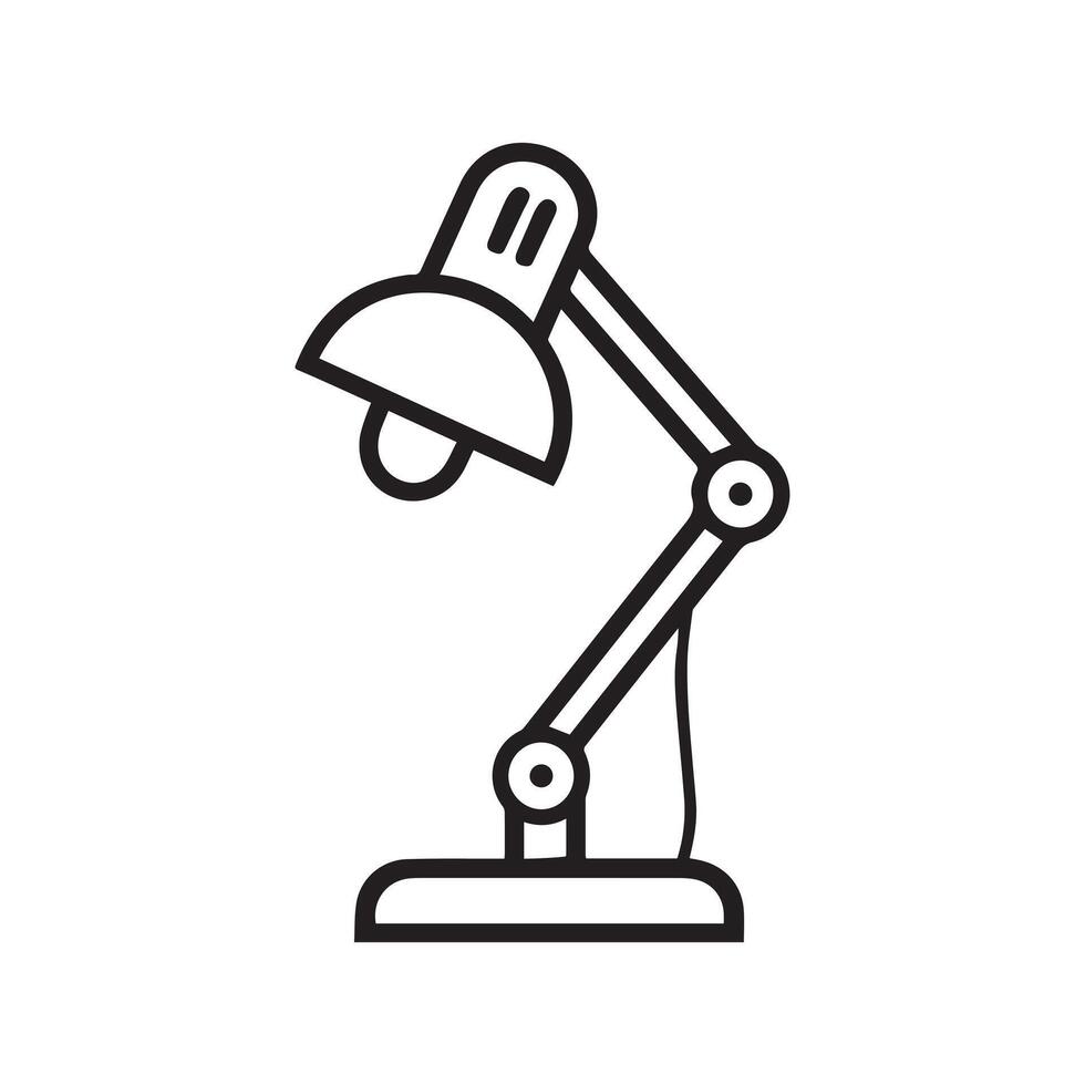 Table lamp light icon outline bright bulb design. vector
