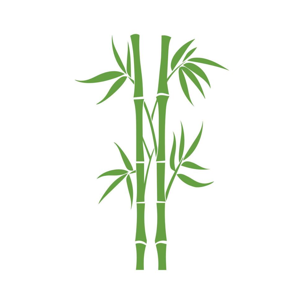 Bamboo leaves icon over white background, silhouette style, illustration vector