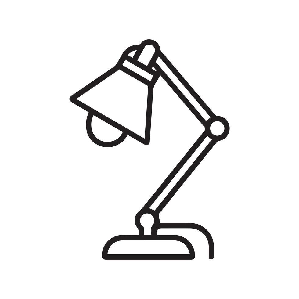 Table lamp light icon outline bright bulb design. vector