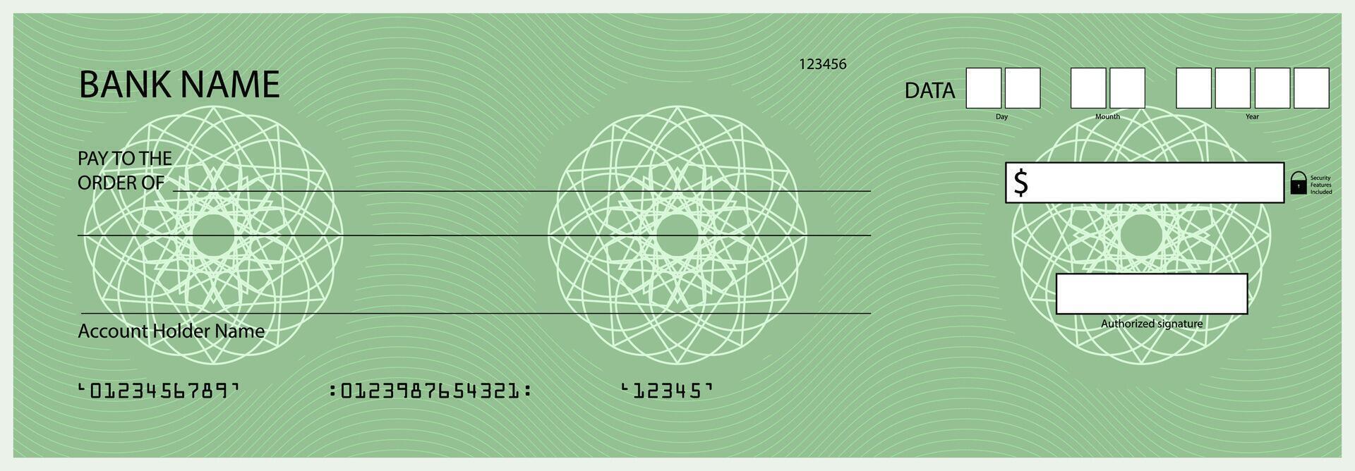 Coupon and cheque money, checkbook blank, business payment and personal bill. checkbook blank, business payment, personal bill, financial template transaction illustration vector