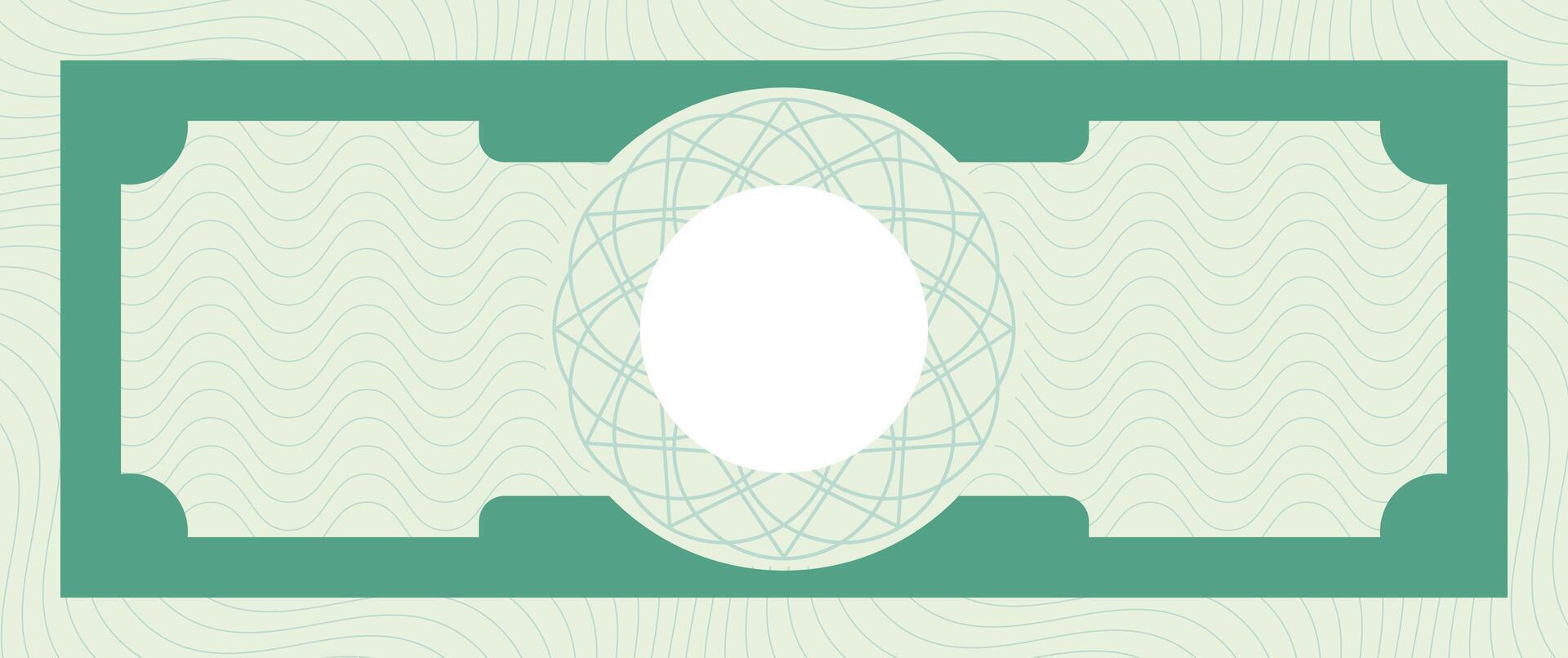 Banknote template with guilloche pattern and place for denomination, Currency design money, financial paper intricate, official print cash note, illustration vector