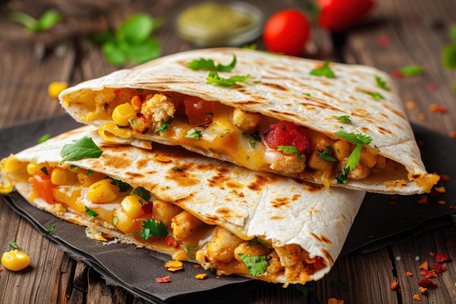 Grilled Quesadillas with Corn, Cheese, and Tomato Filling photo