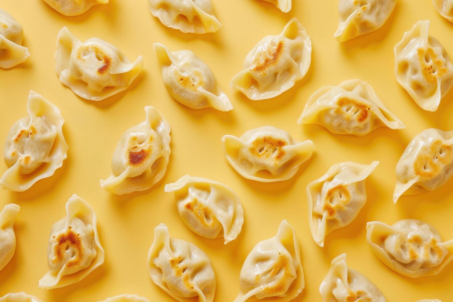 A Close-Up View of Pan-Fried Dumplings photo