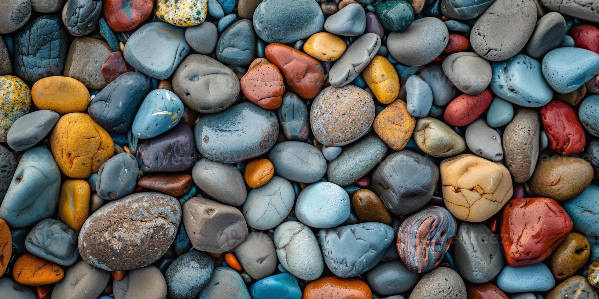 Texture of smooth pebbles on a beach photo