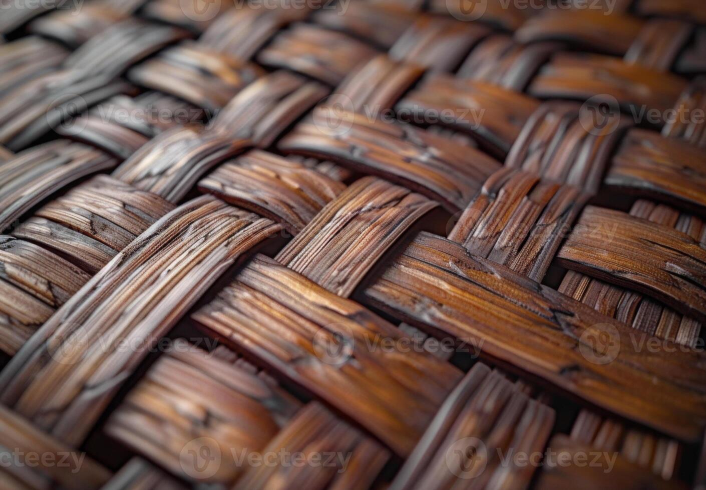 Extreme close-up macro photography of the woven pattern of a wicker basket photo