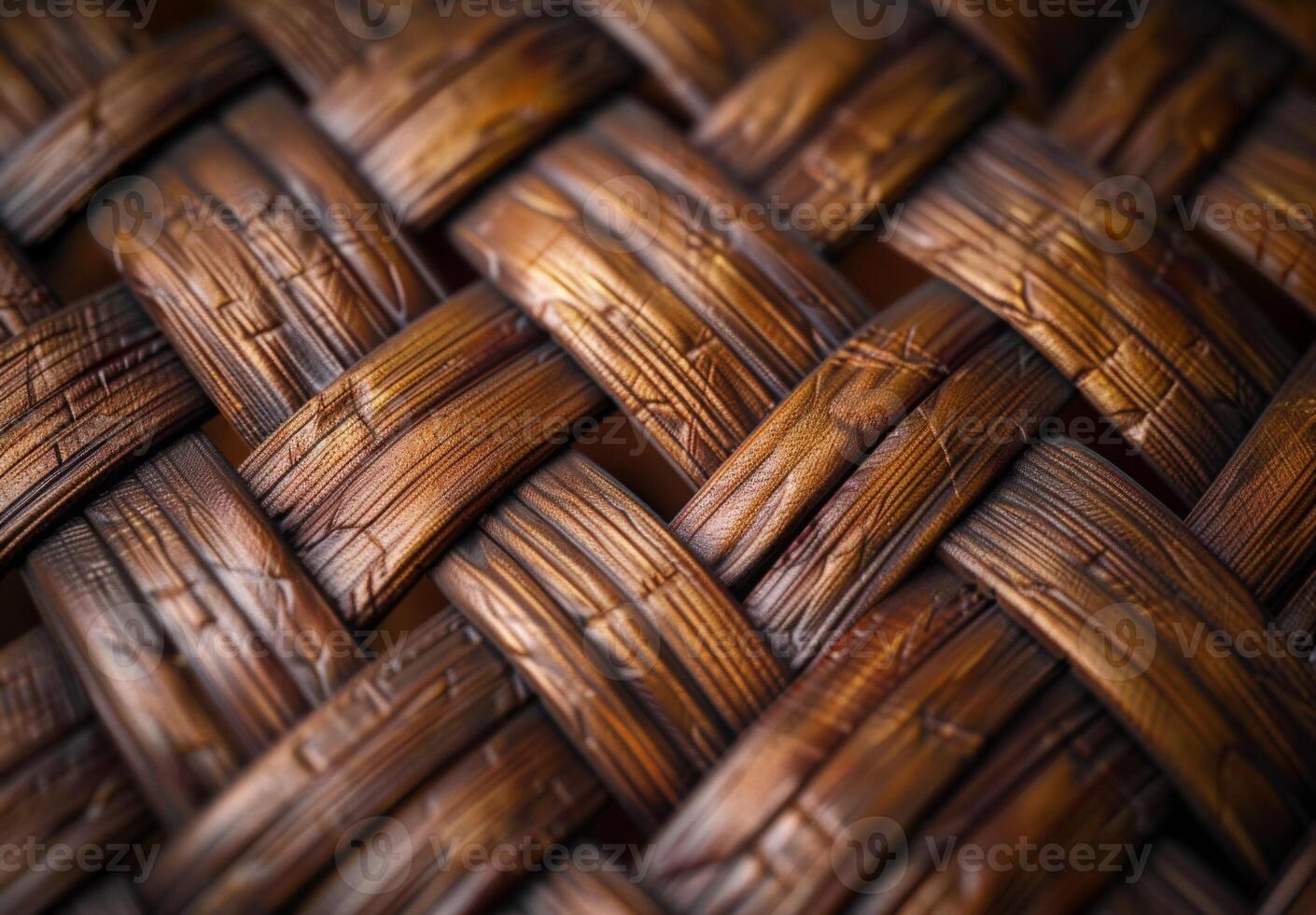 Extreme close-up macro photography of the woven pattern of a wicker basket photo