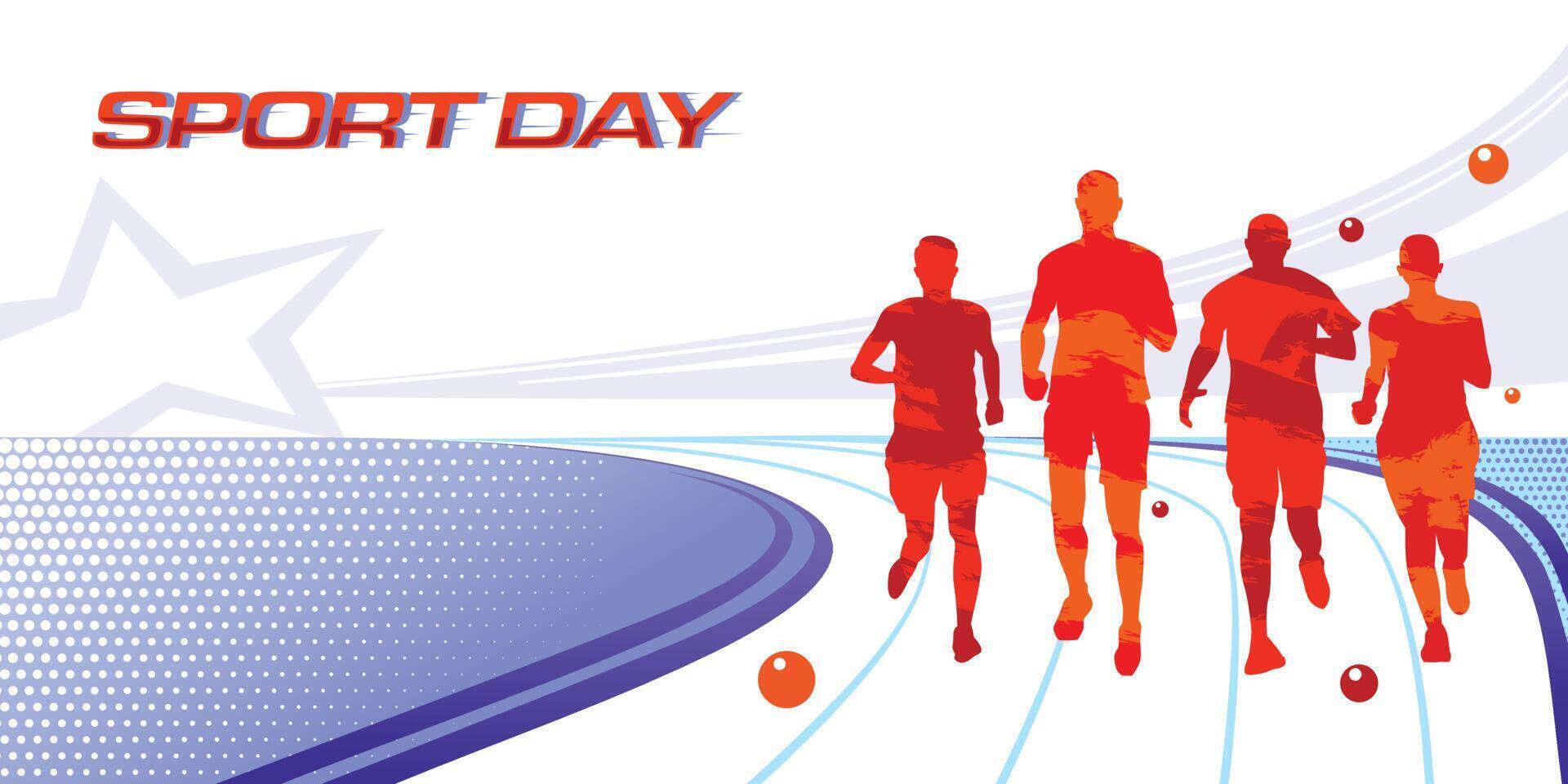 Running Sports Background . International Running Sports Day Illustration. Graphic Design for the decoration of gift certificates, banners, and flyer vector