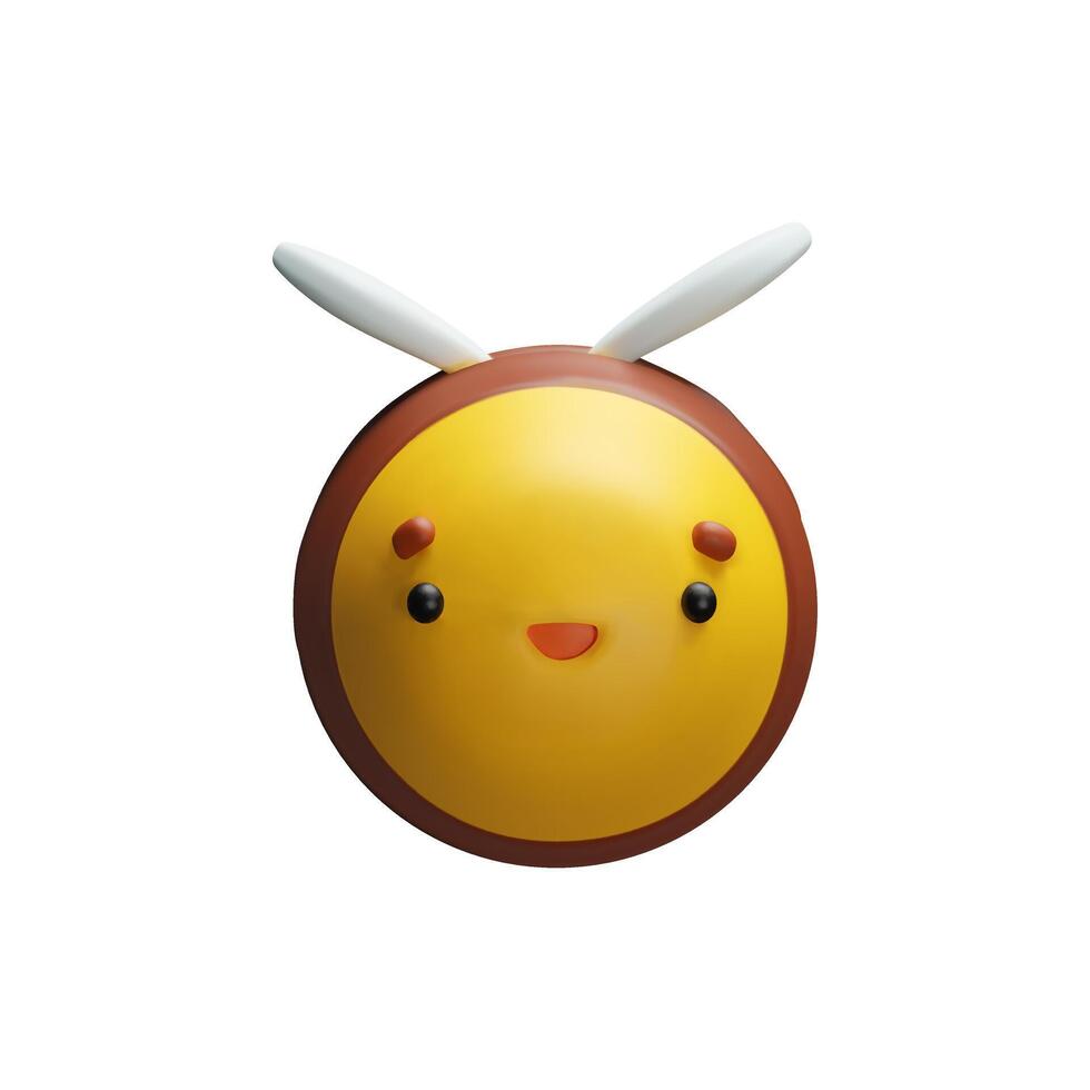 3d rendering striped bee. Cute yellow insect. Animal character for eco wax product. Bubble honeybee mascot. illustration in cartoon style. Plasticine Stylized wasp with wings. Wild honey bug vector