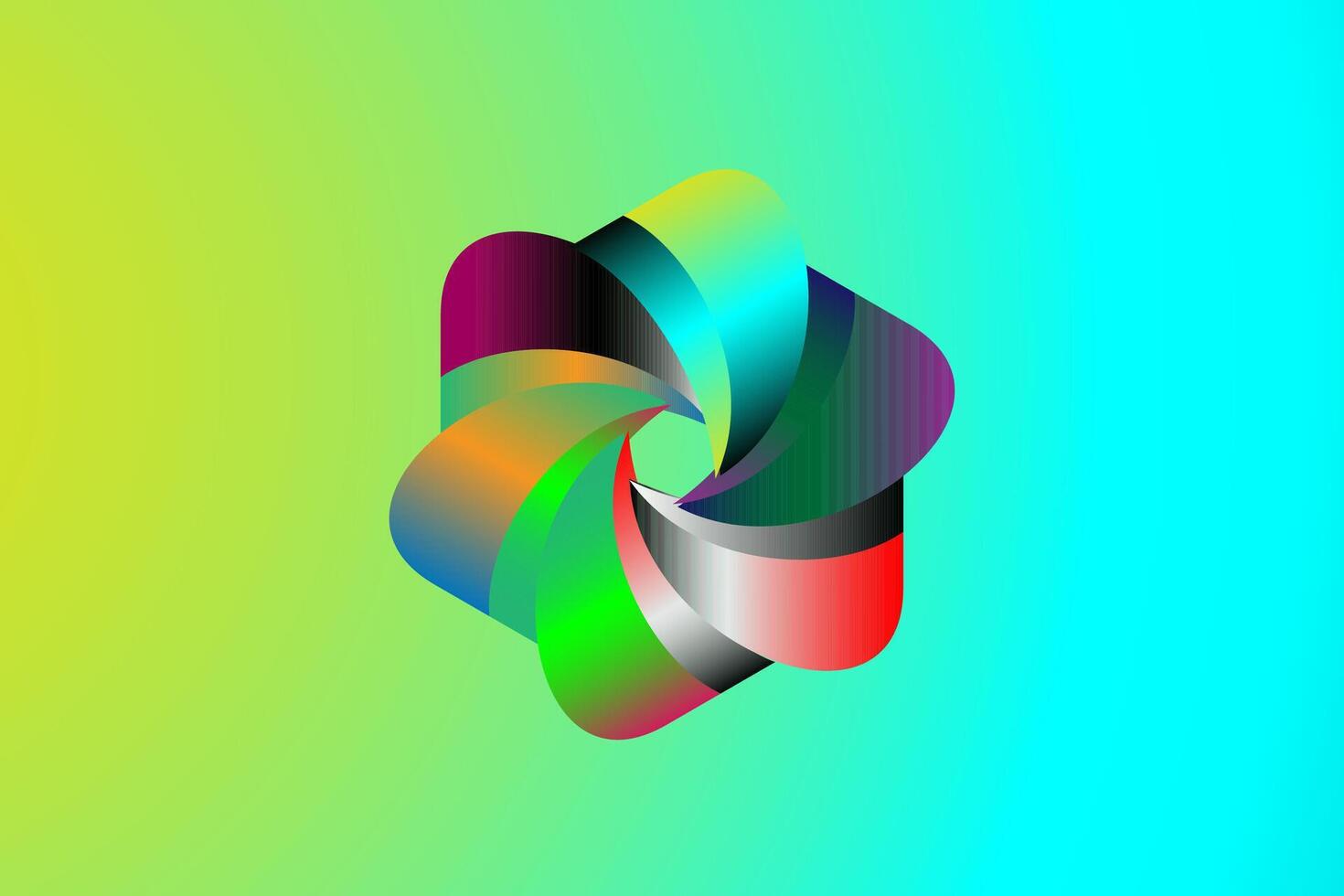 Premium polygon logo, with challenging gradient colors vector