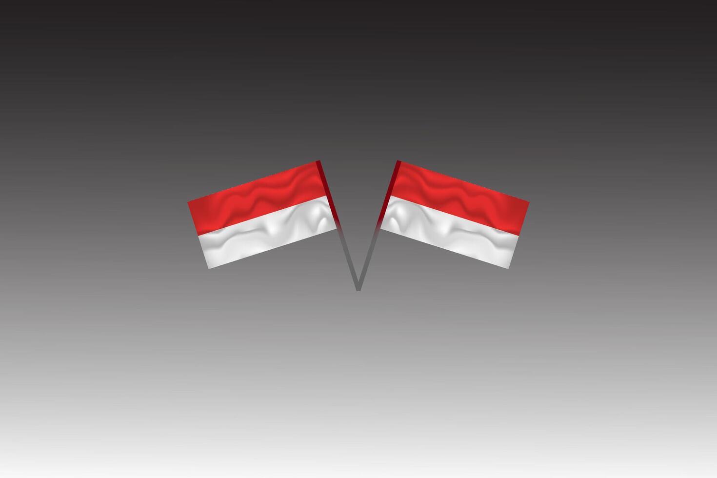 two flags of indonesia on a gray background vector