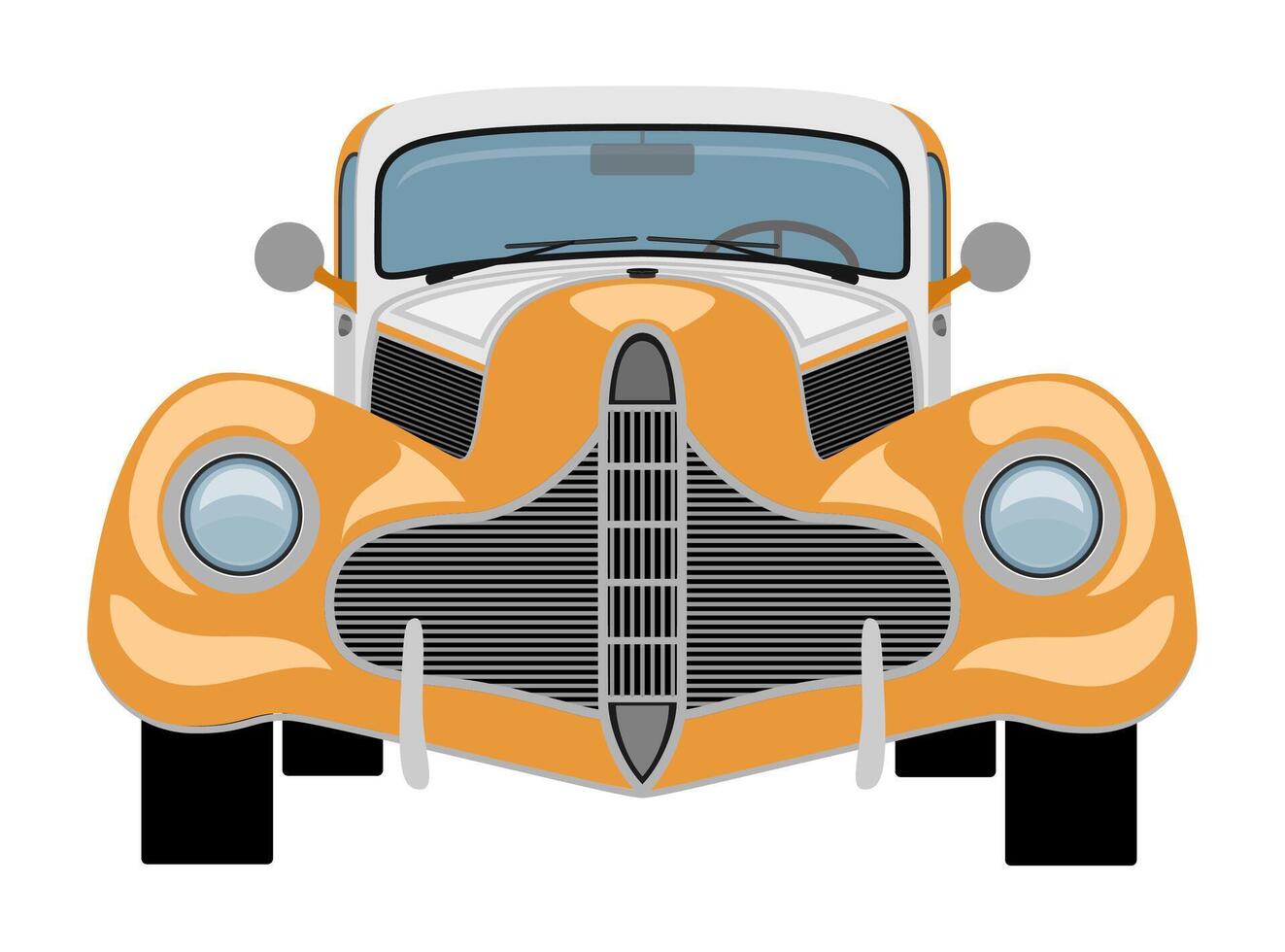 vintage car old retro obsolete transport vehicle illustration flat style isolated on white background vector