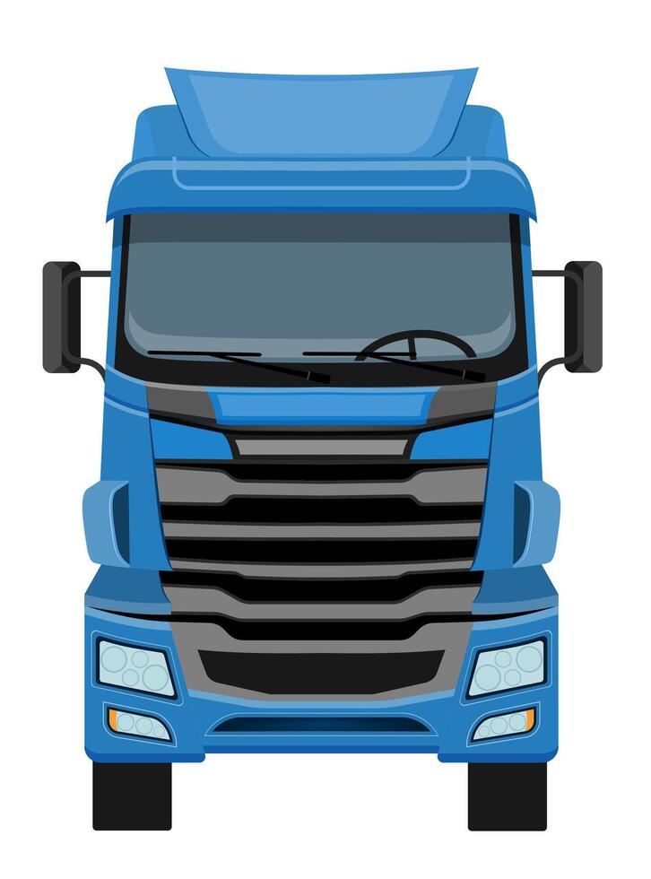freight truck car delivery cargo illustration flat style isolated on white background vector