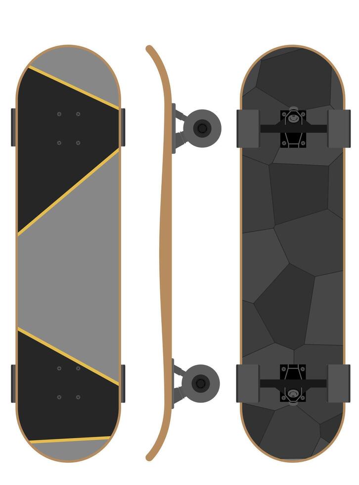 skateboard for extreme sports and active entertainment illustration flat style isolated on white background vector