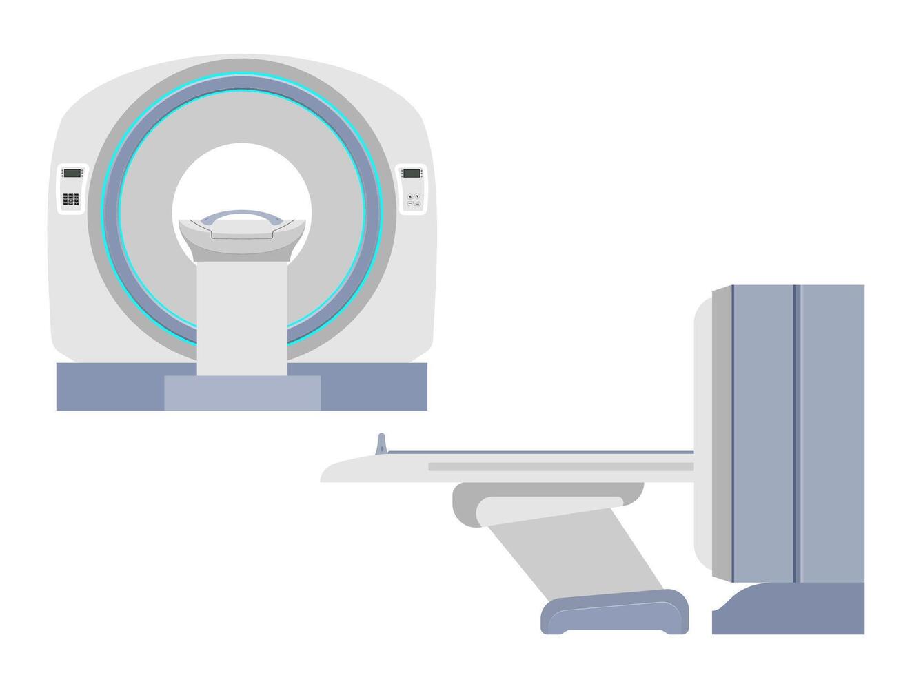 ct mri scanner machine for medical research and disease detection illustration flat style isolated on white background vector