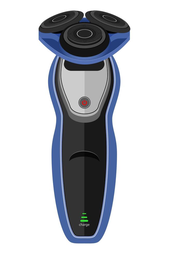modern men's electric razor on a battery flat style illustration isolated on white background vector