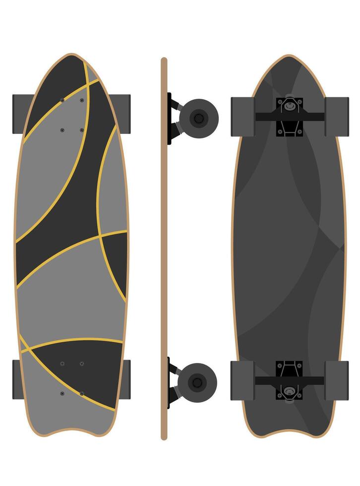 skateboard for extreme sports and active entertainment illustration flat style isolated on white background vector