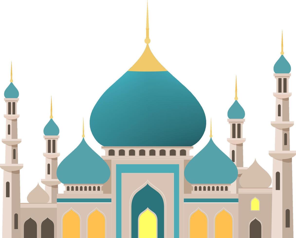 islamic mosque muslims for prayers stock illustration flat style vector