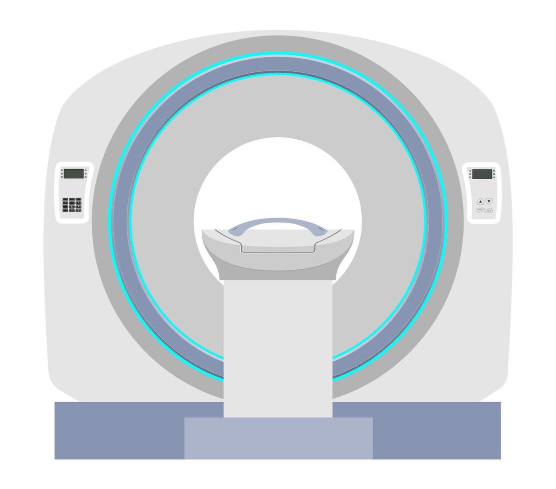 ct mri scanner machine for medical research and disease detection illustration flat style isolated on white background vector
