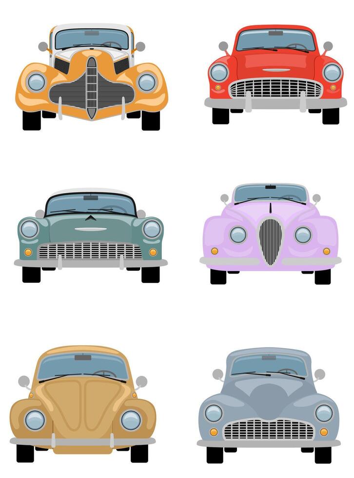vintage car old retro obsolete transport vehicle illustration flat style isolated on white background vector