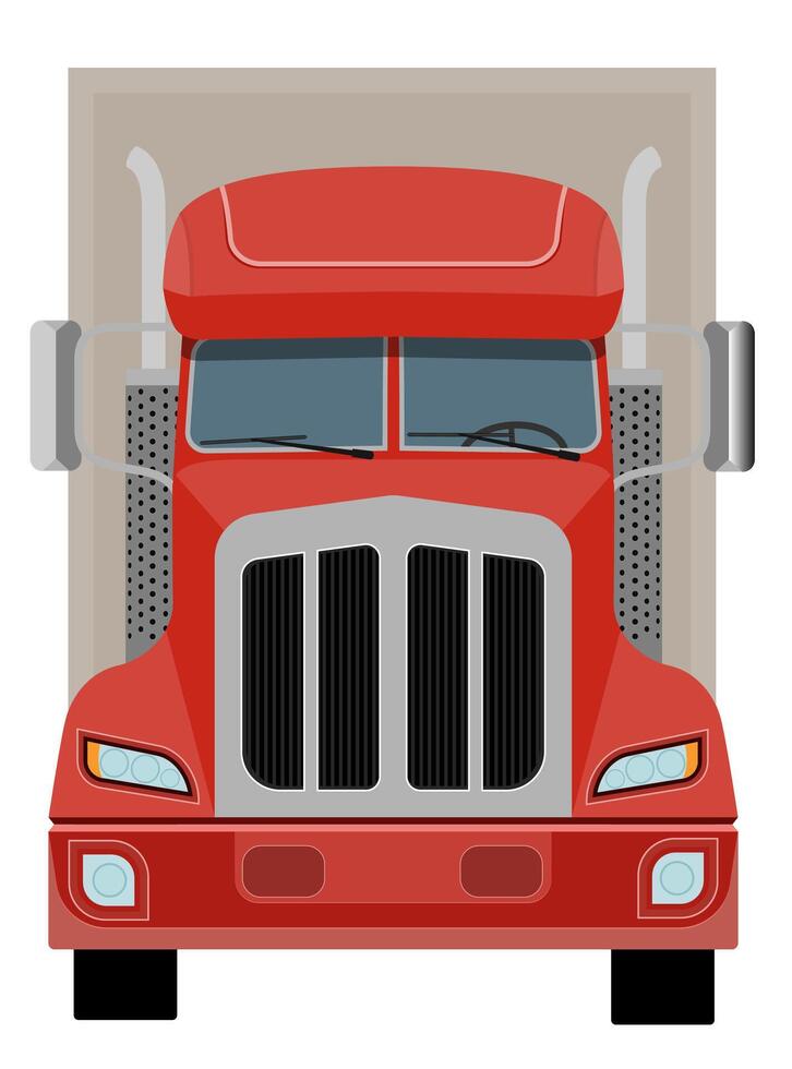 freight truck car delivery cargo illustration flat style isolated on white background vector