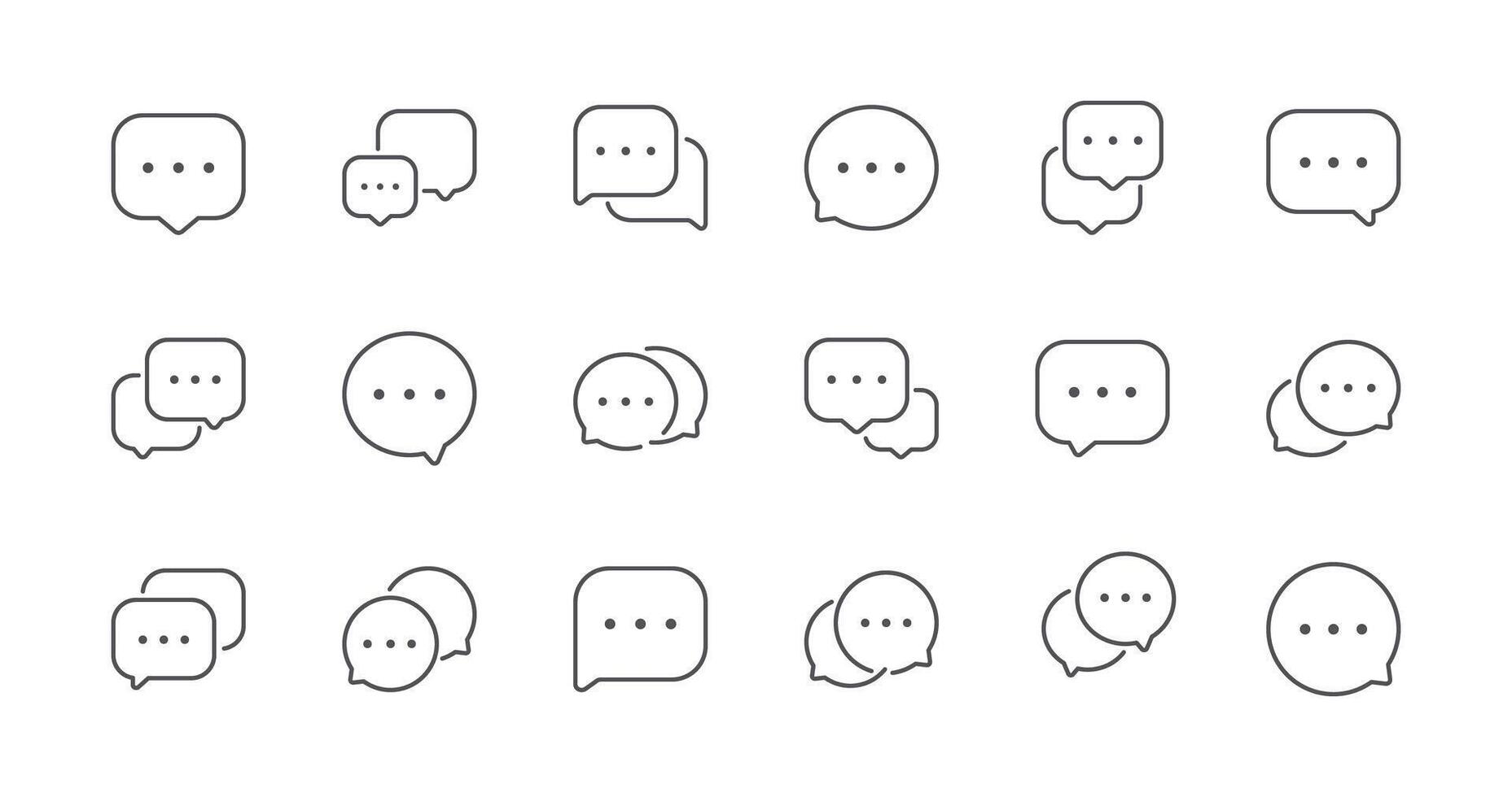 Chat Bubble Line Icon Set vector