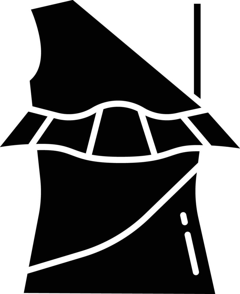 One Shoulder Top solid glyph illustration vector