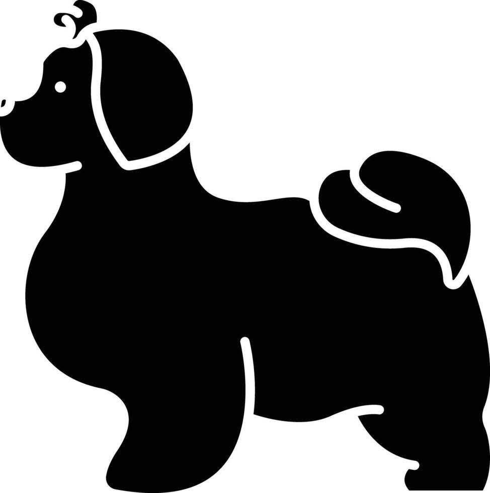 Shih Tzu dog solid glyph illustration vector