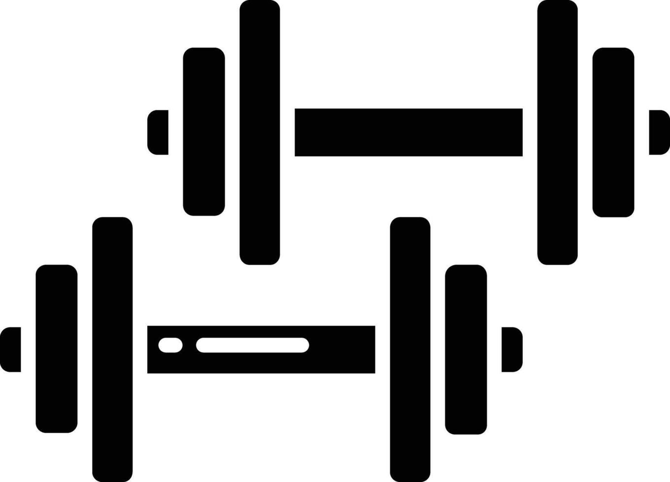 Dumbbell solid glyph illustration vector
