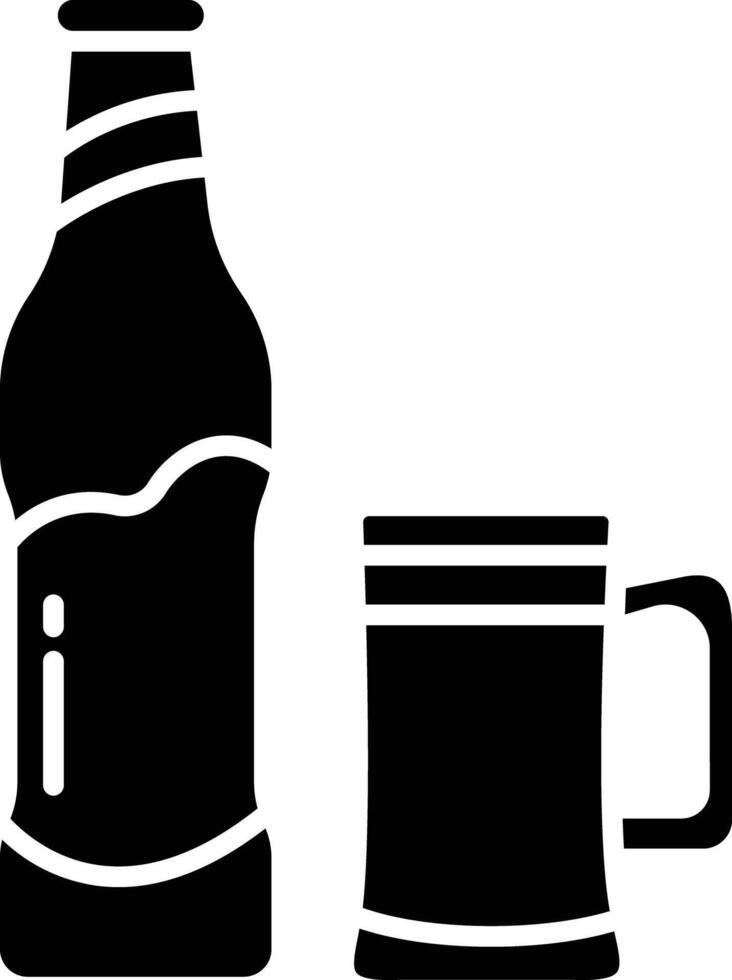 beer bottle solid glyph illustration vector