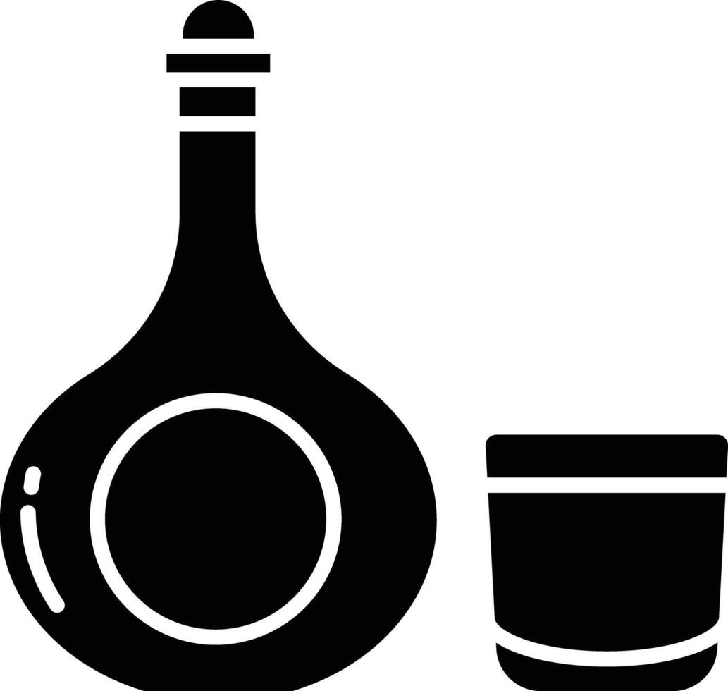 Carafe Glass and Bottle solid glyph illustration vector