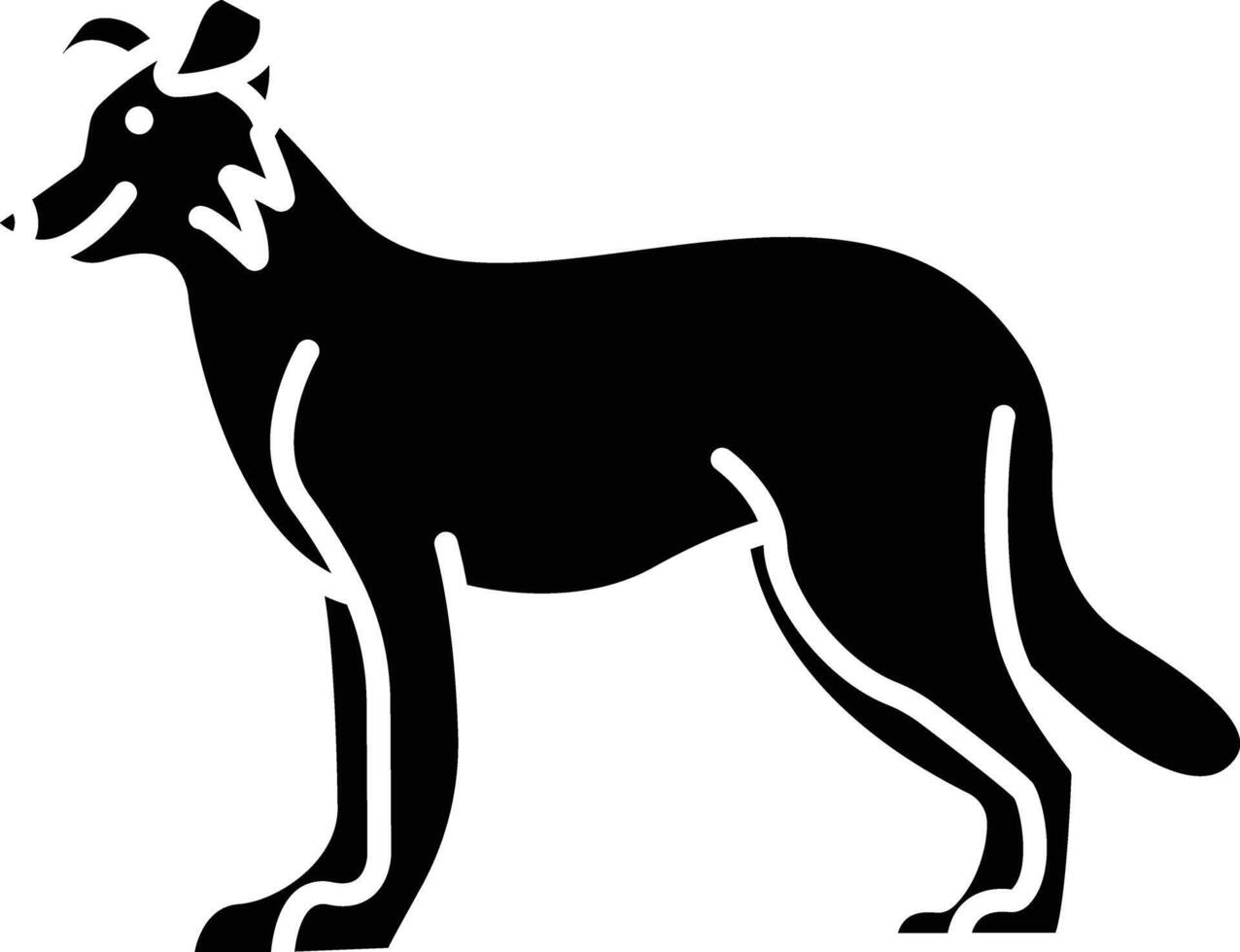 Border Collie dog solid glyph illustration vector