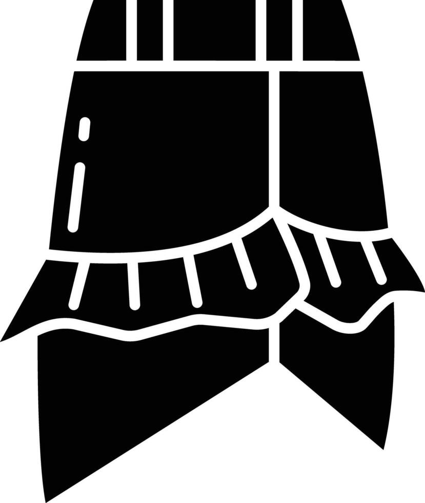 Skirt solid glyph illustration vector