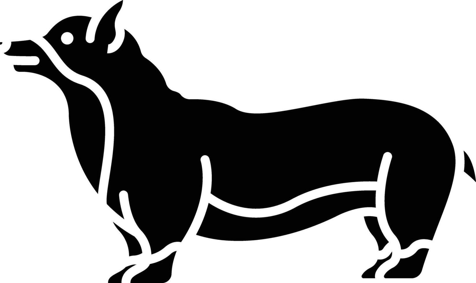 Pembroke Welsh Corgi dog solid glyph illustration vector