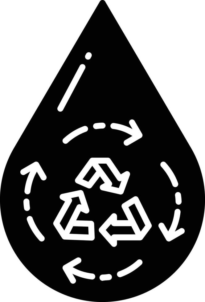 Hydro drop solid glyph illustration vector