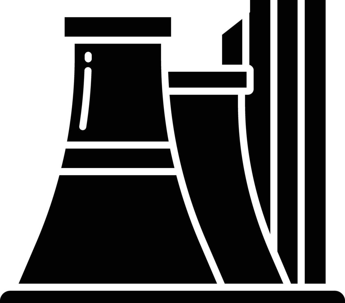 Factory solid glyph illustration vector