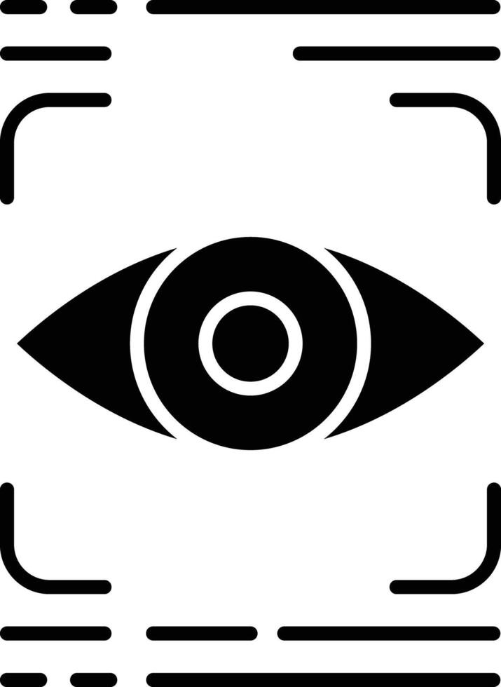 Eye scanner solid glyph illustration vector