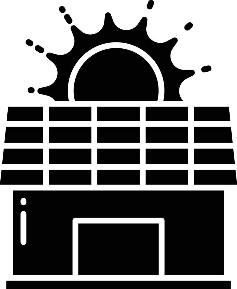Solar House solid glyph illustration vector