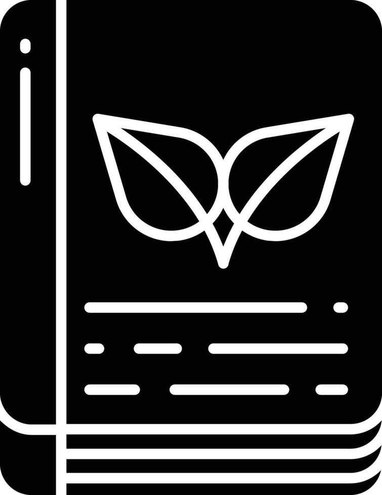 Book solid glyph illustration vector
