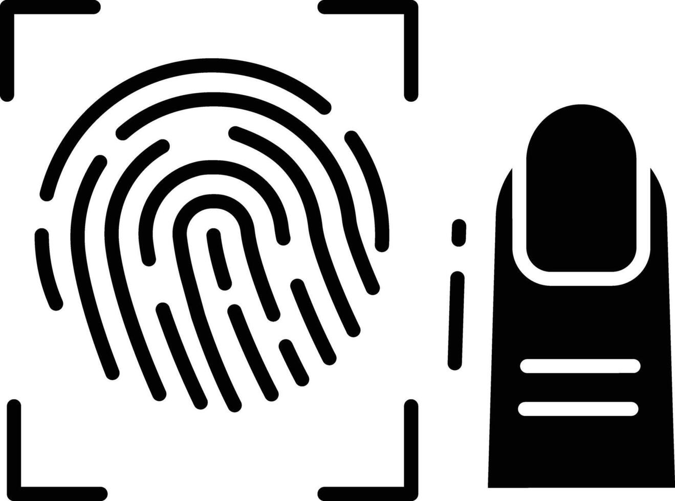 Finger print scanner solid glyph illustration vector