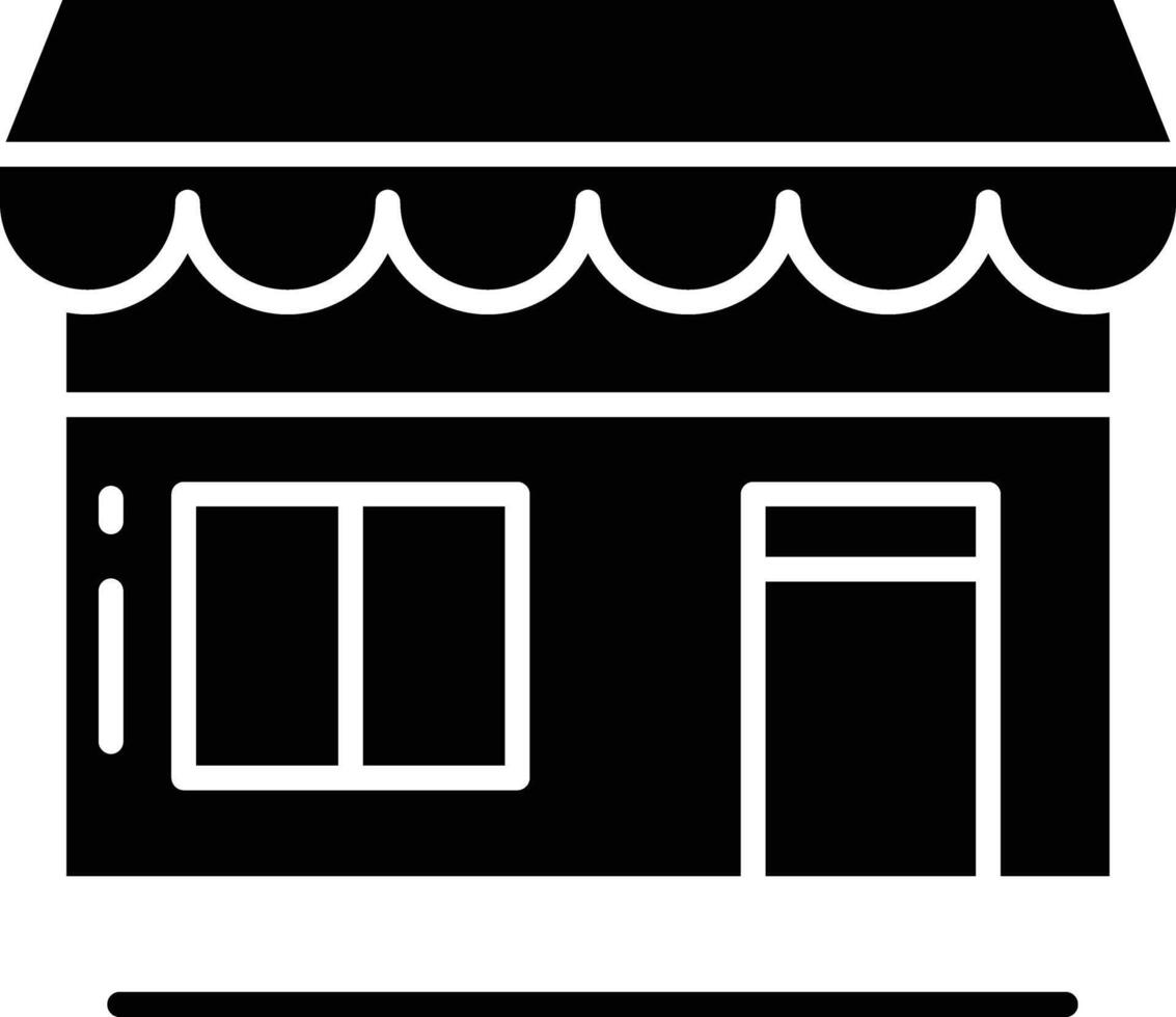 Shop Building solid glyph illustration vector