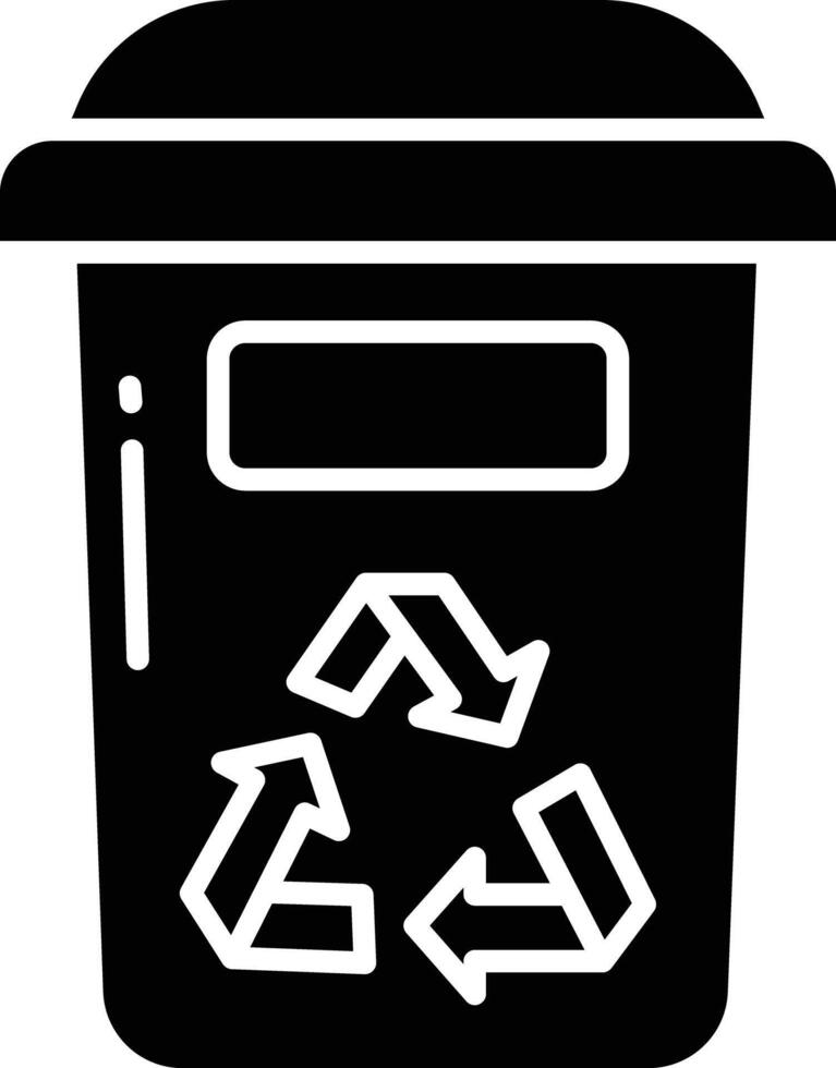 Recycling can solid glyph illustration vector