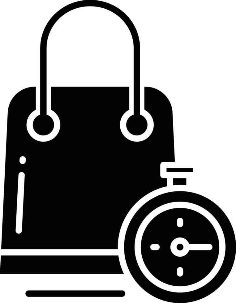 Shopping Bag solid glyph illustration vector
