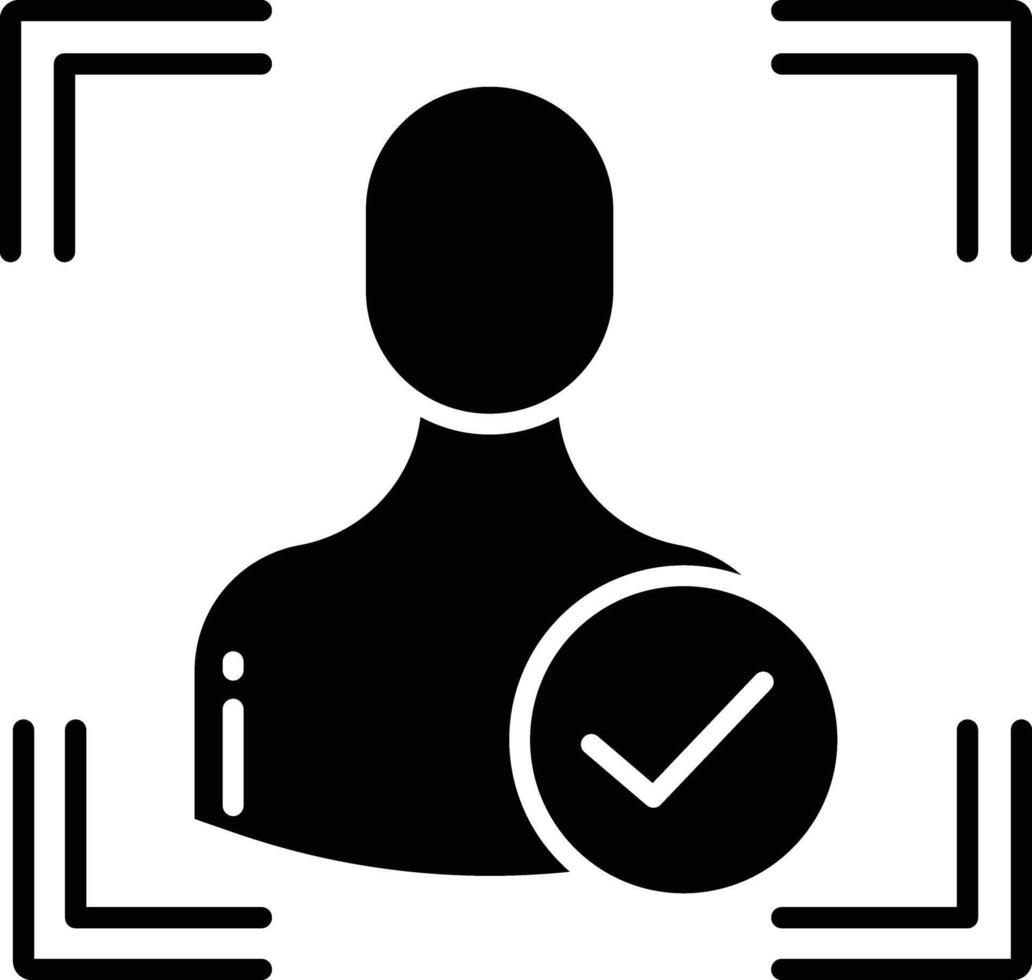 ID approved solid glyph illustration vector