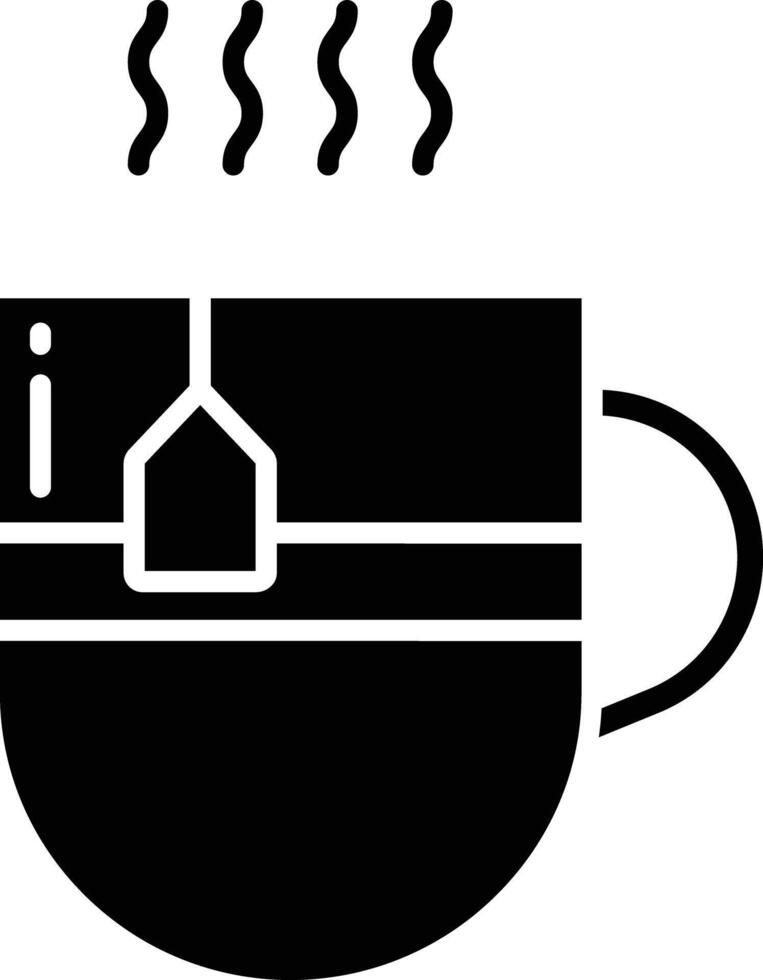 Tea cup solid glyph illustration vector