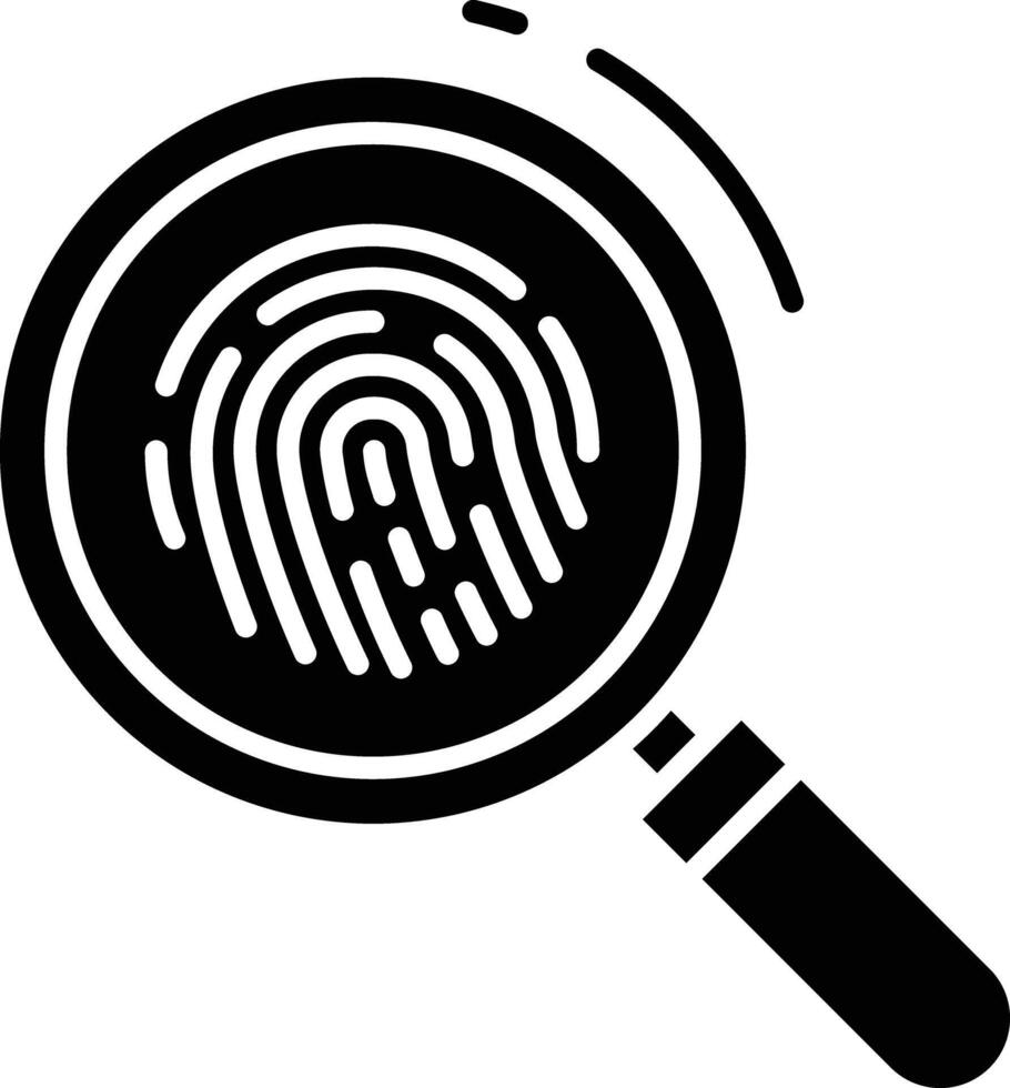 Finger printsearch solid glyph illustration vector