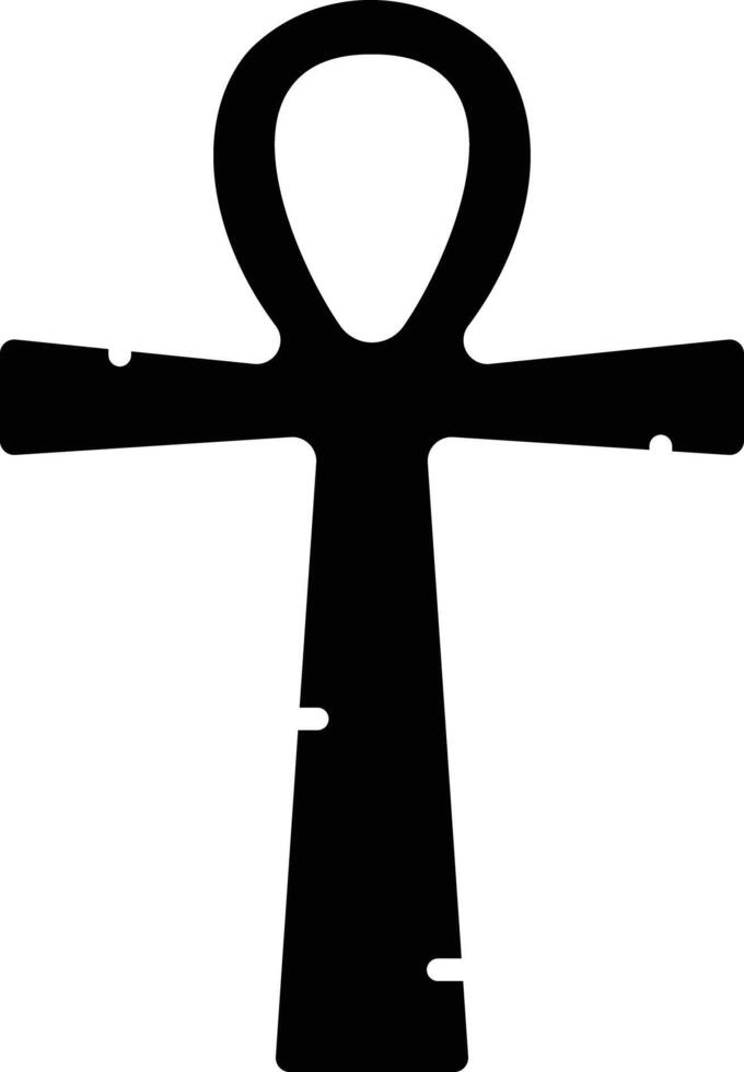 Ankh cross solid glyph illustration vector