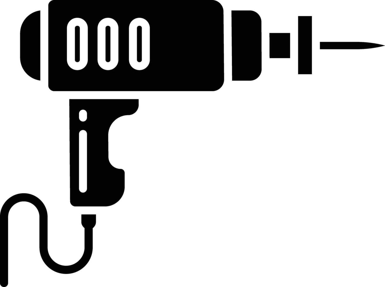 Drill solid glyph illustrations vector