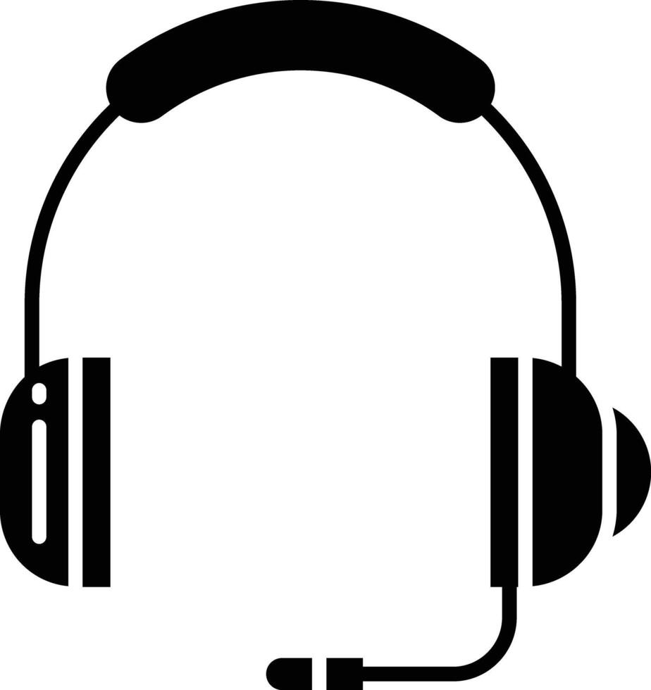 Headphones solid glyph illustration vector