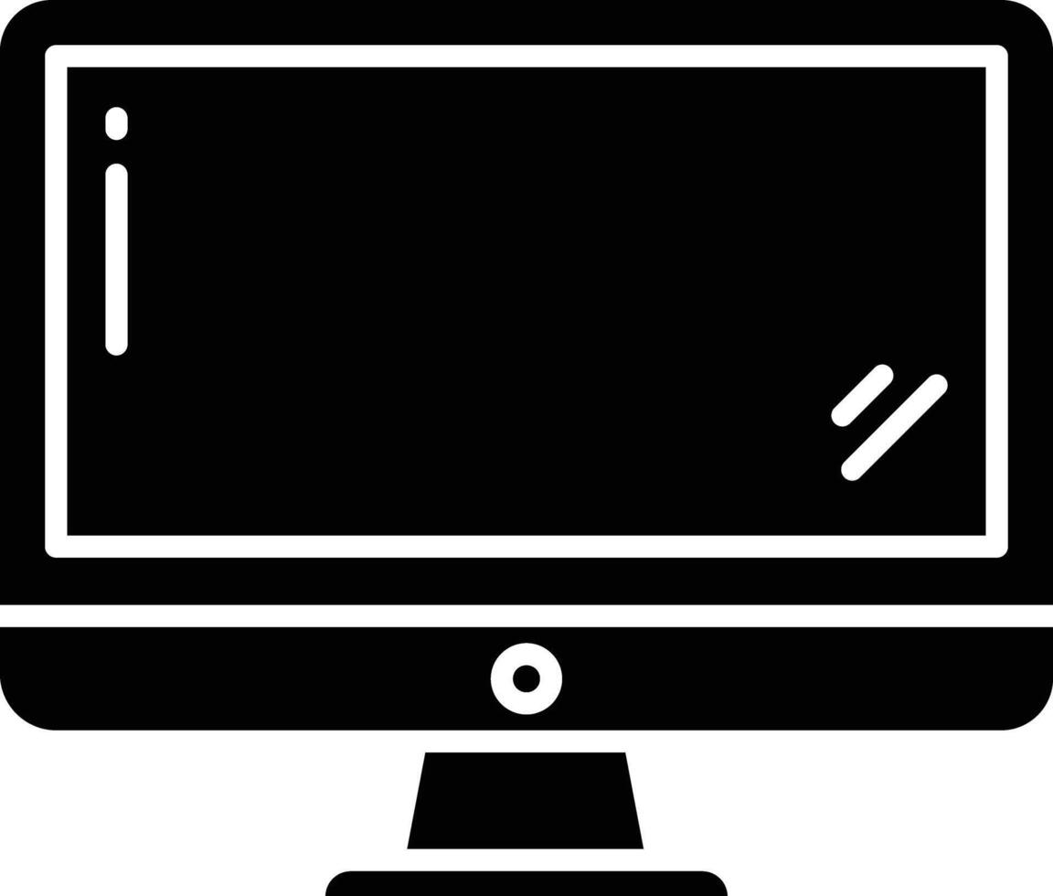 Computer solid glyph illustrations vector
